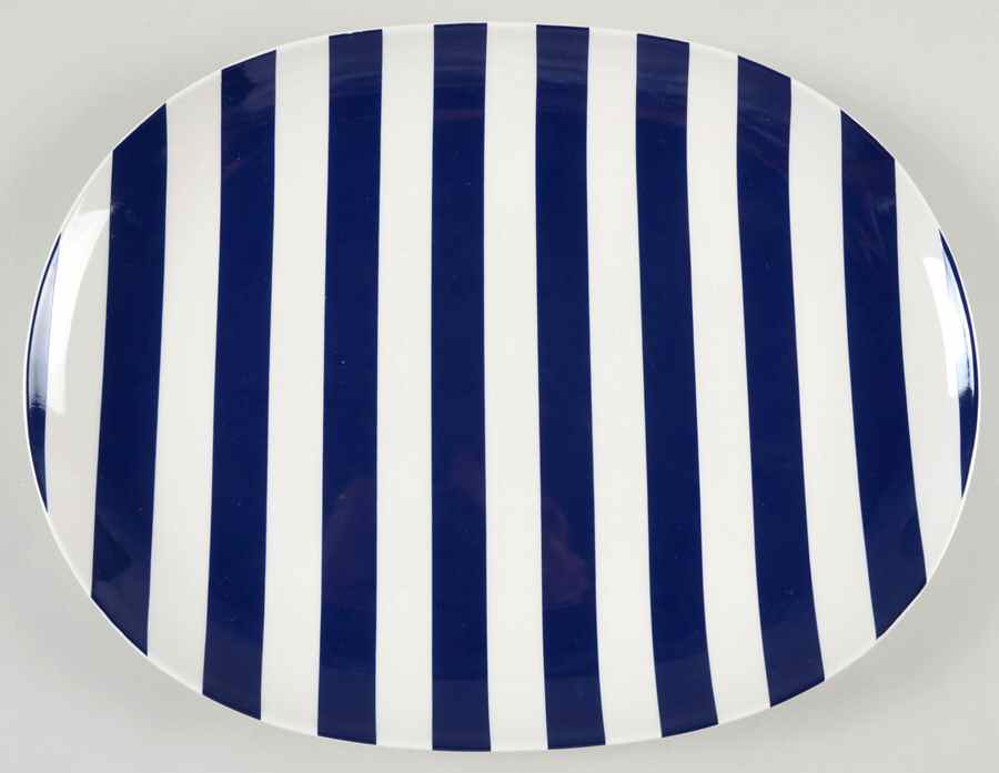 Sag Harbor Navy 13" Oval Serving Platter by Lenox-1