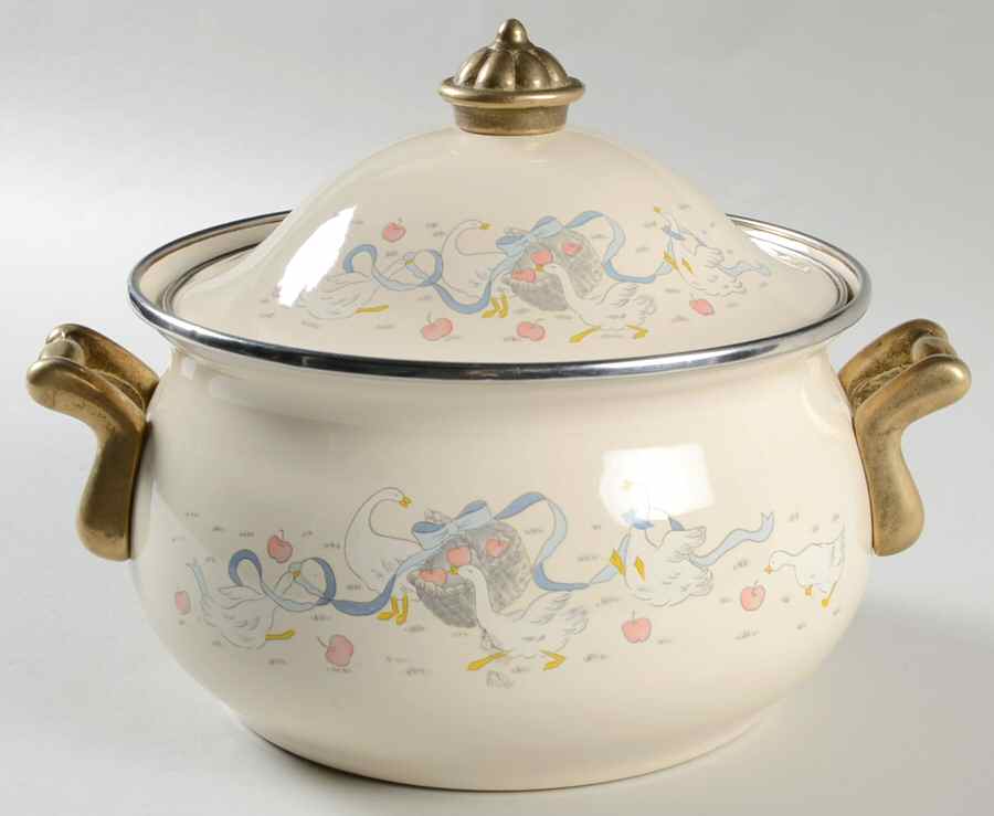 Happy Geese 2 Quart Metal Covered Casserole by Lincoware-1