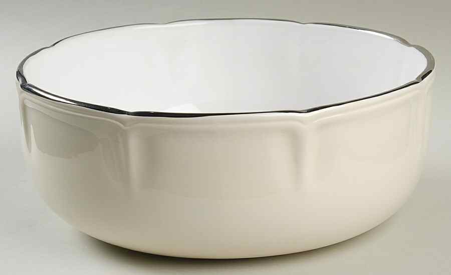 Tribeca (Platinum Trim) 10" Large Salad Serving Bowl by Laurie Gates-1