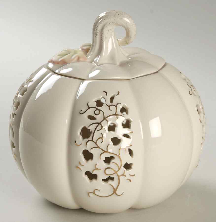 Golden Harvest Pierced Candle Votive & Lid by Lenox-1