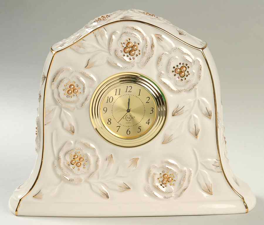 Golden Roses Large Desk Clock by Lenox-1