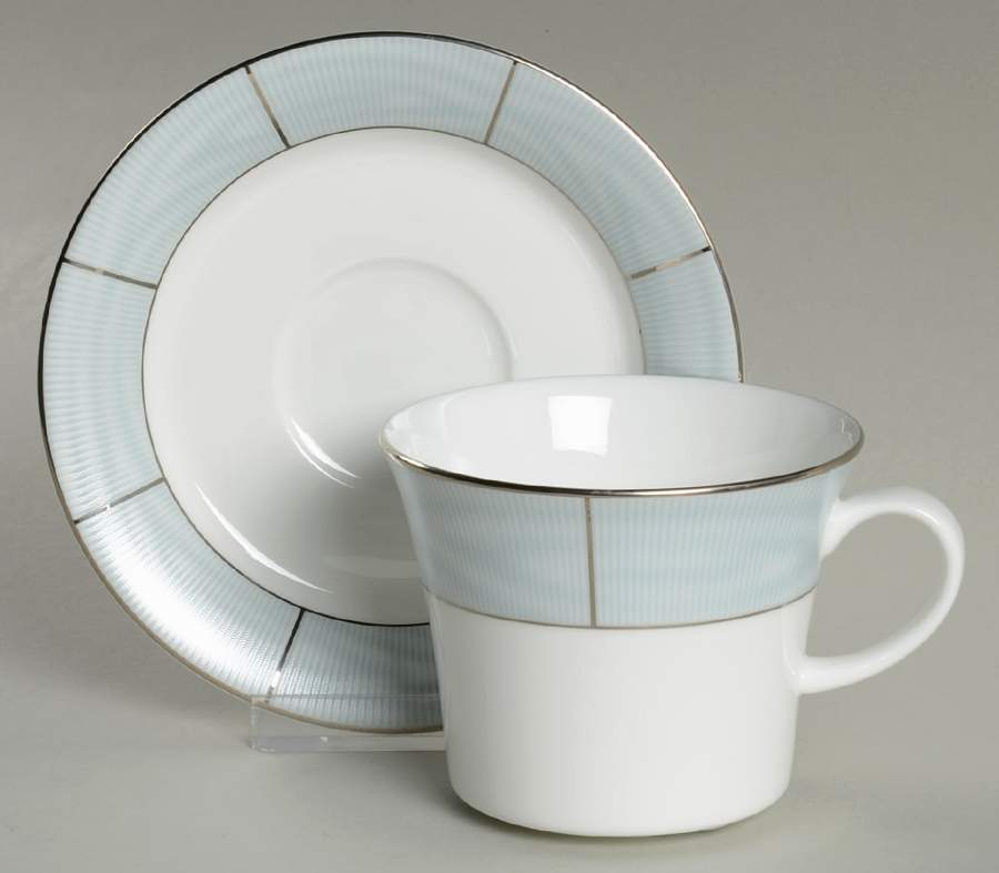 Silk Moire Ice Flat Cup & Saucer Set by Ralph Lauren China-1
