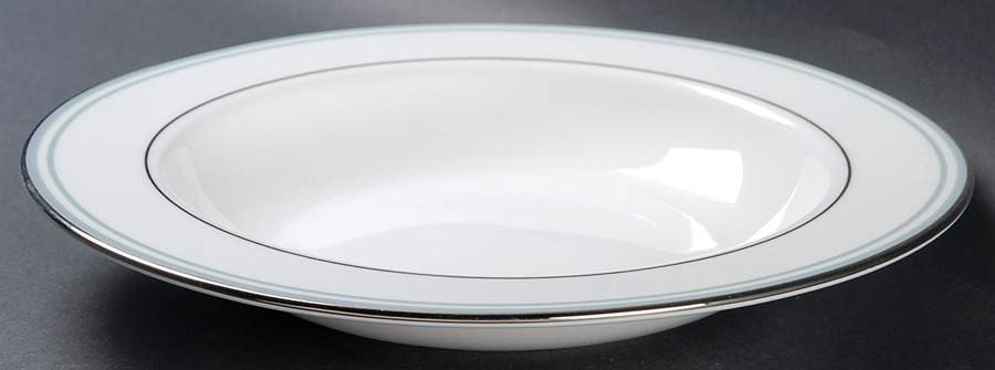 Federal Platinum Blue Large Rim Soup Bowl by Lenox-1