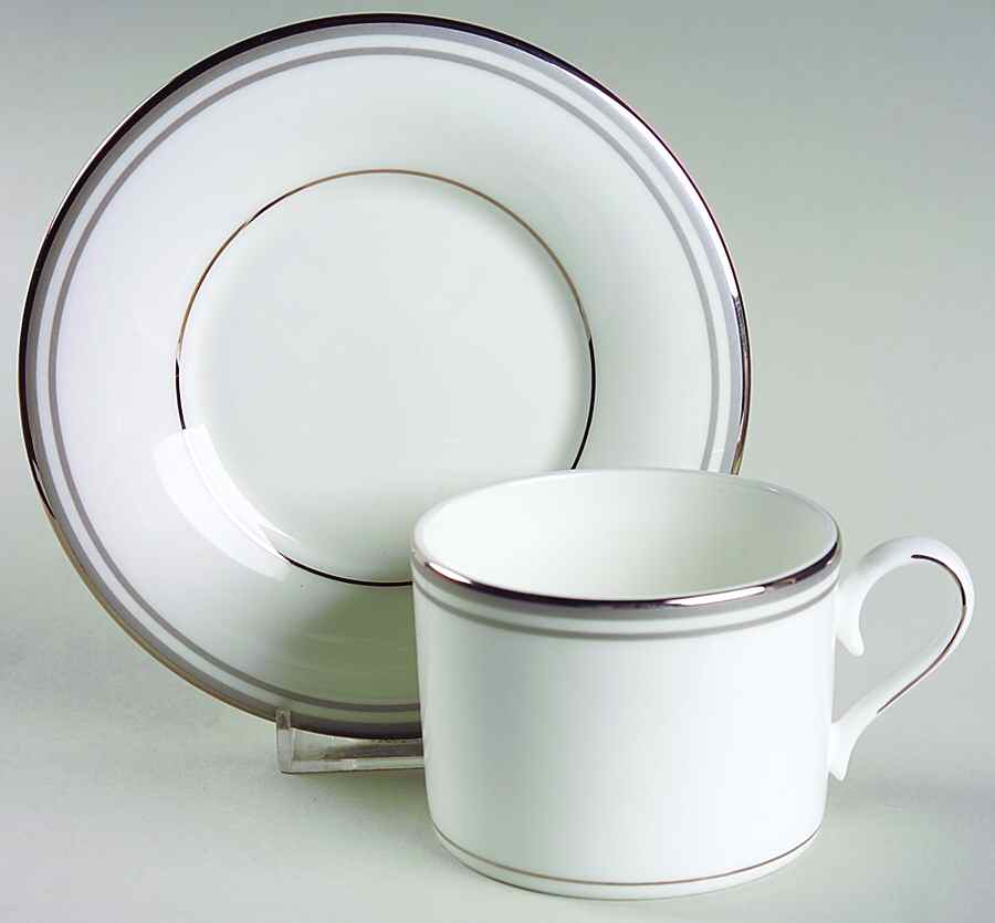 Federal Platinum Slate (Grey) Flat Cup & Saucer Set by Lenox-1