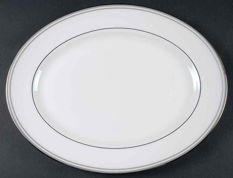 Federal Platinum Slate (Grey) 13" Oval Serving Platter by Lenox-1