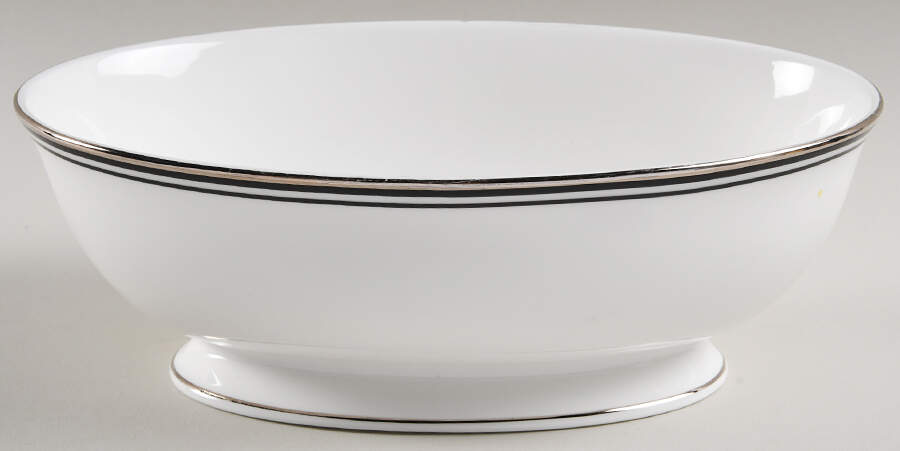 Federal Platinum Black 9" Oval Vegetable Bowl by Lenox-1
