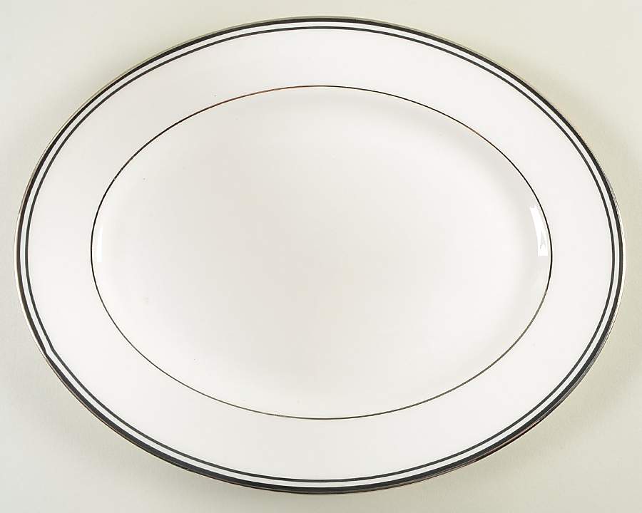 Federal Platinum Black 13" Oval Serving Platter by Lenox-1