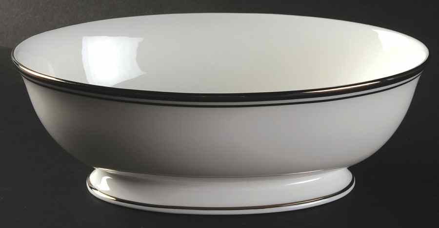 Federal Platinum Black 9" Oval Vegetable Bowl by Lenox-1