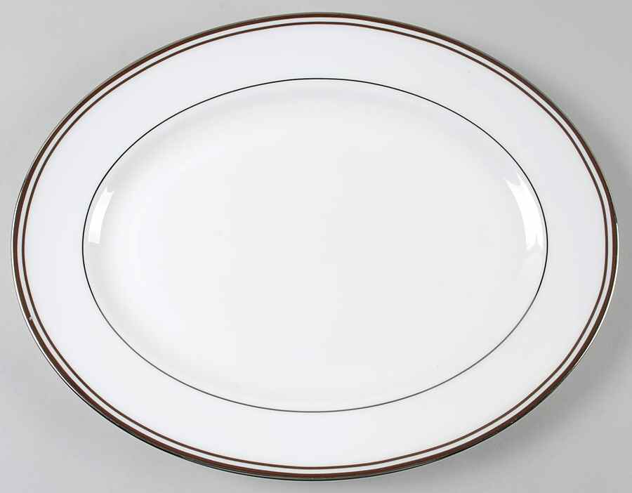 Federal Platinum Chocolate 13" Oval Serving Platter by Lenox-1
