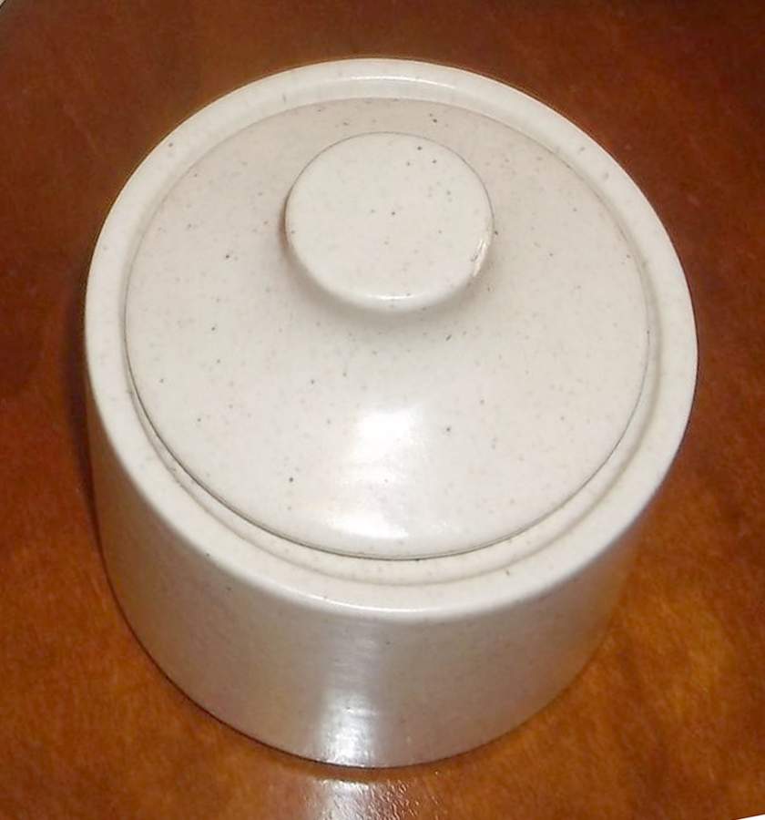 Lunar Range Pale Oatmeal Sugar Bowl & Lid by Lauffer-1
