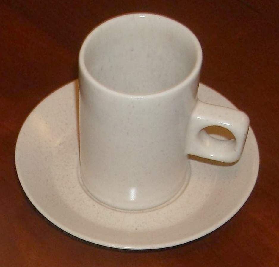 Lunar Range Pale Oatmeal Flat Cup & Saucer Set by Lauffer-1
