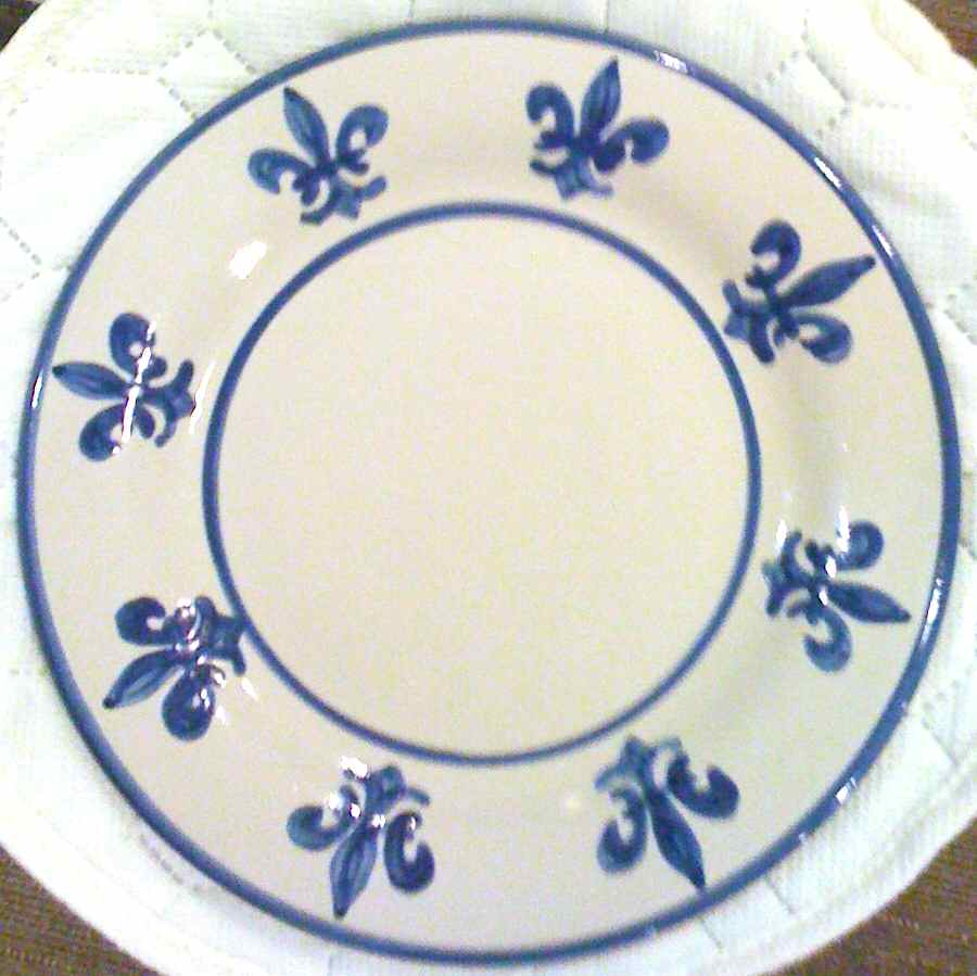 Fleur de Lis Blue Luncheon Plate by Louisville-1