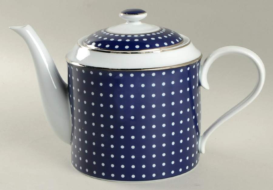 Petite Dot Navy Blue Teapot & Lid by Ralph Lauren China-1