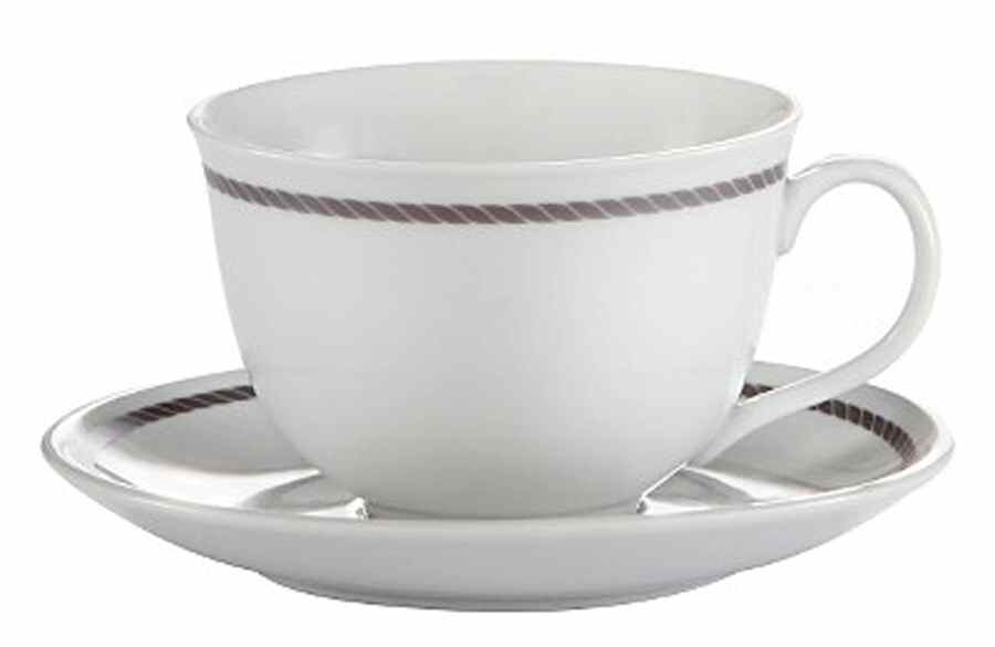 LNU2 Flat Cup & Saucer Set by Lands' End-1