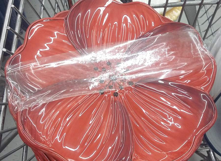 Anna Bloom Red Flower Shape Salad Plate by Laurie Gates-1