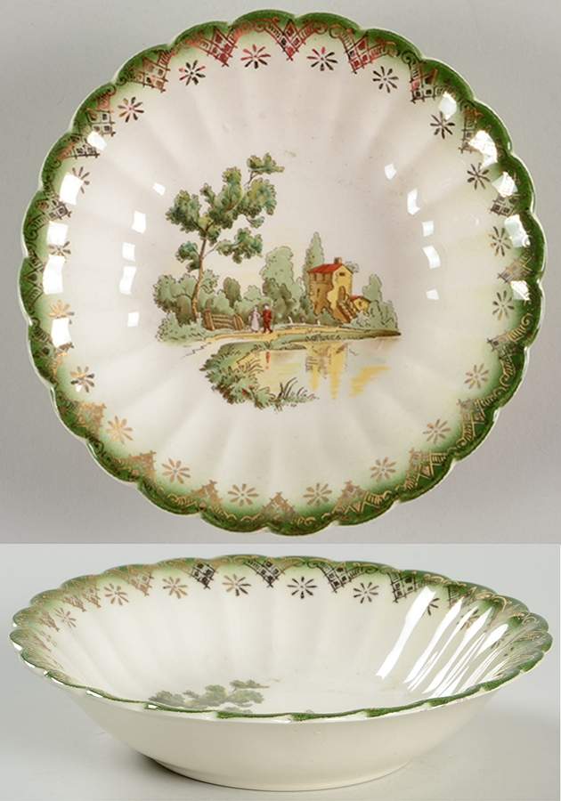 Chateau France Mandarin Green (Fil KS220) Fruit/Dessert (Sauce) Bowl by Limoges-American-1