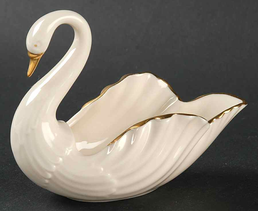 Swan Col Crm (Gotrim, Opentail, GrnStamp) 3" Swan Form Bowl by Lenox-1