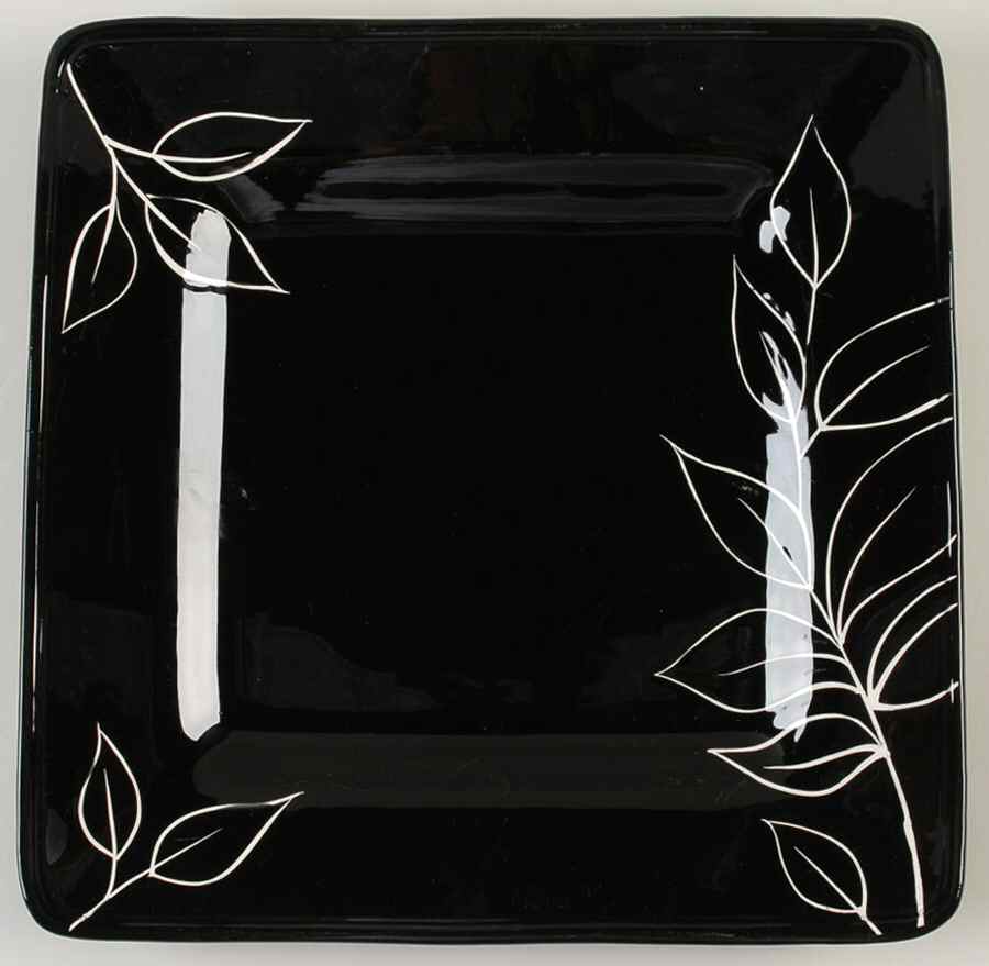 Antilles Black Square Dinner Plate by Laurie Gates-1