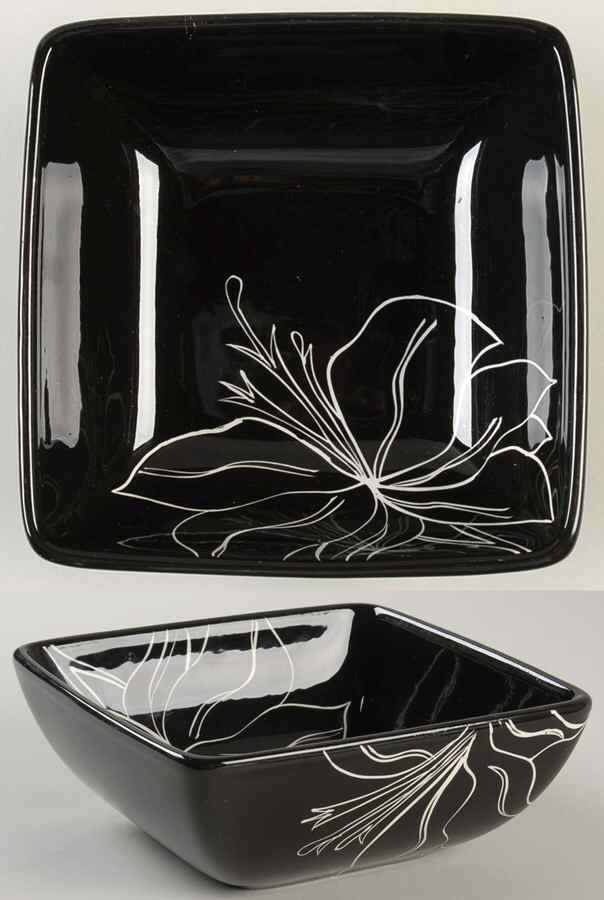 Antilles Black Square Soup/Cereal Bowl by Laurie Gates-1
