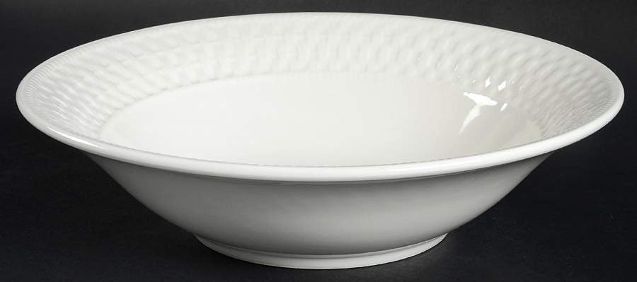 Basketweave 9" Round Serving Bowl by Livingquarters-1