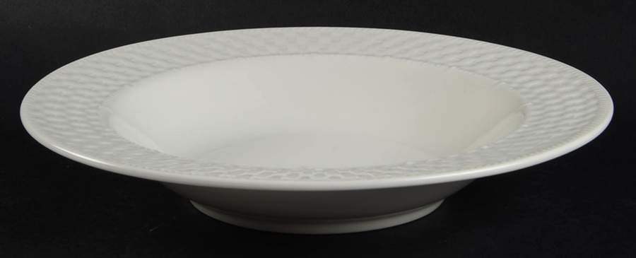 Basketweave Large Rim Soup Bowl by Livingquarters-1