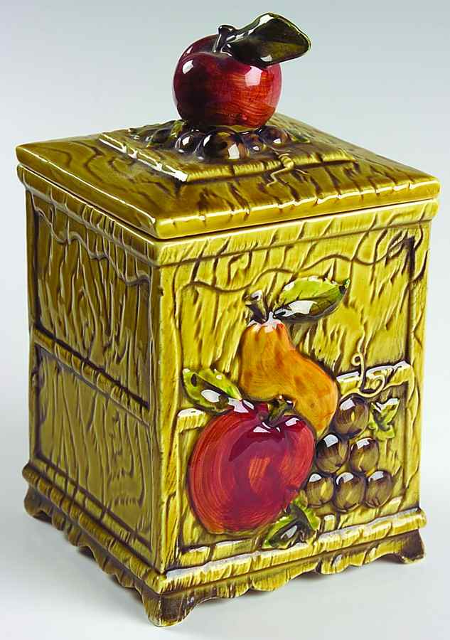 Green Orchard Candy Box & Lid by Lefton-1