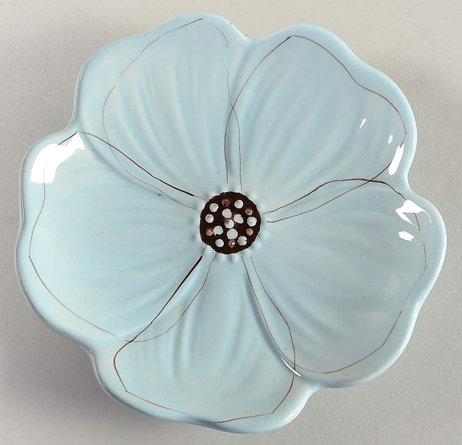 Emma Blue Sculpted Canape Plate by Laurie Gates-1