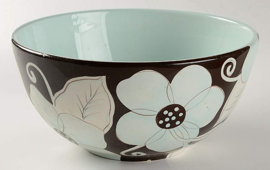 Emma Blue 9" Round Vegetable Bowl by Laurie Gates-1