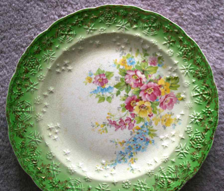 Green Corsage Dinner Plate by Limoges-American-1
