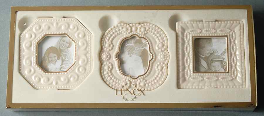 Beaded Boxed Set of 3 Mini Frames (Oct,Rd & Sq) by Lenox-1