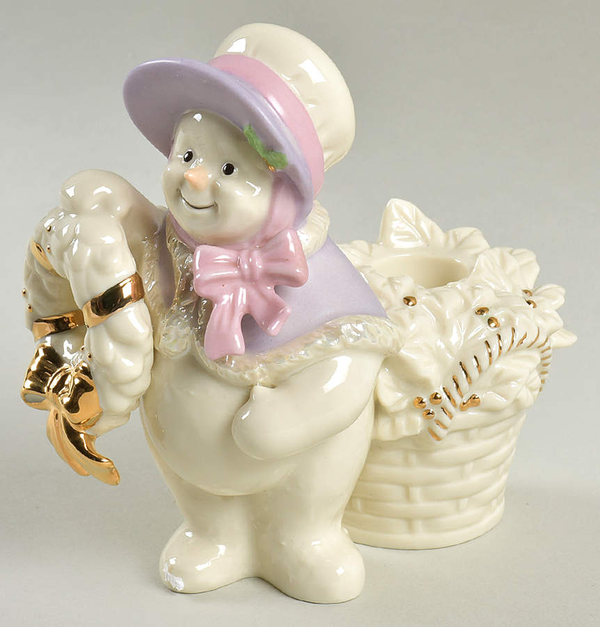 Snowman Christmas Collection Figural Candlestick by Lenox-1