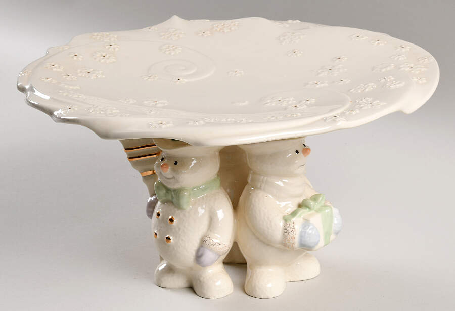 Snowman Christmas Collection 10" Diameter Pedestal Cake Stand by Lenox-1