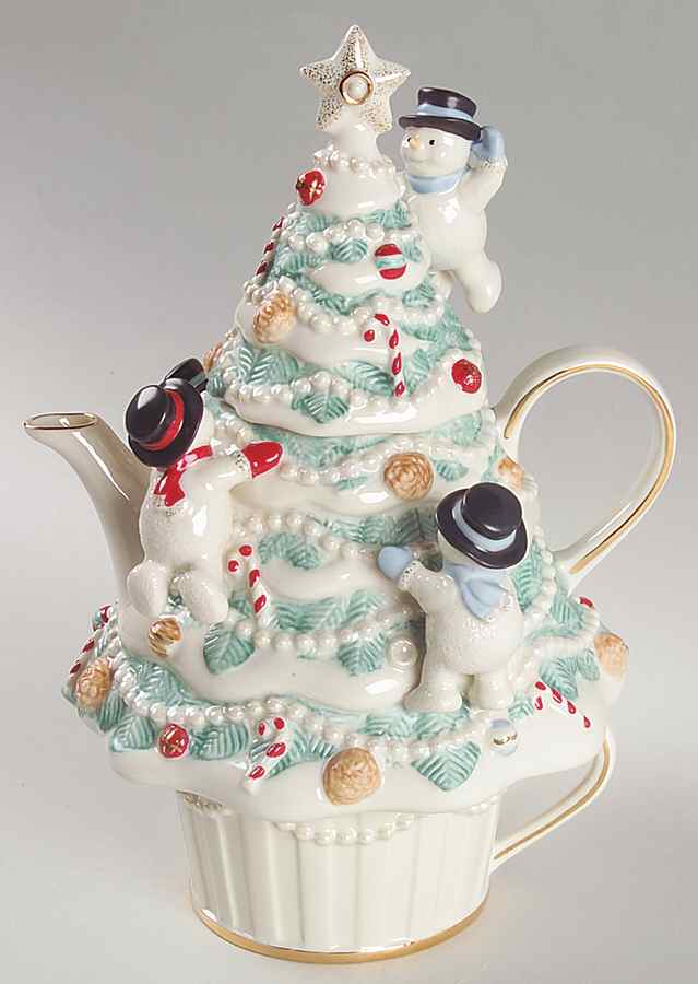 Snowman Christmas Collection Individual Teapot & Lid with Cup by Lenox-1