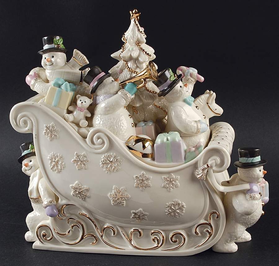 Snowman Christmas Collection Figural Cookie Jar & Lid by Lenox-1