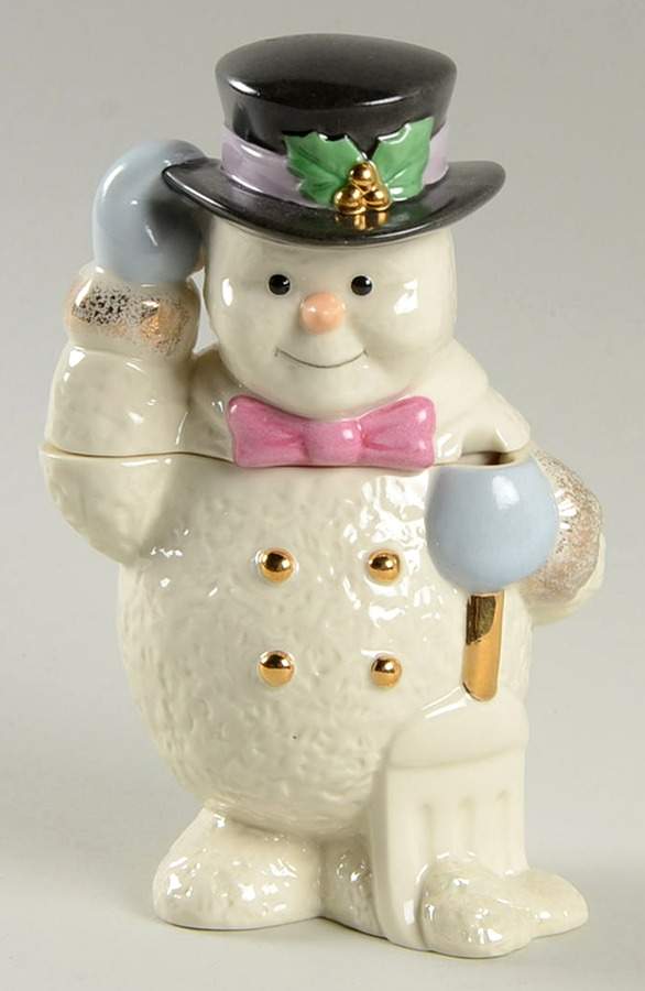 Snowman Christmas Collection Figural Sugar Bowl & Lid by Lenox-1