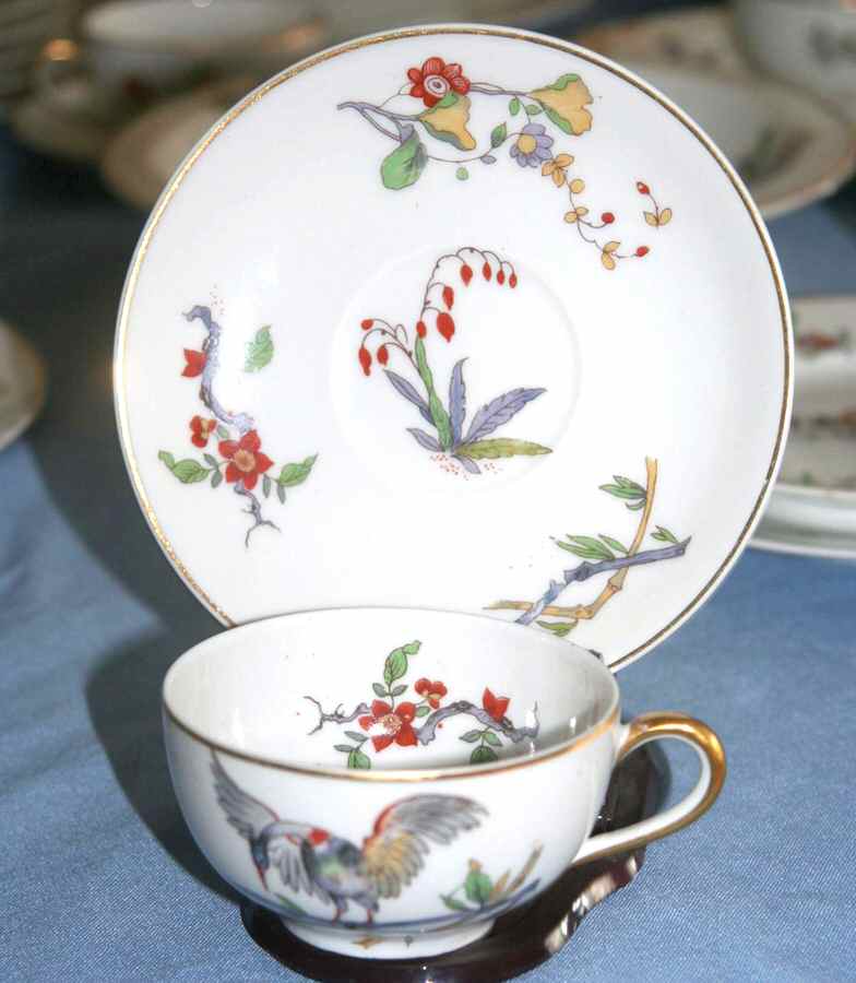 LIM457 Footed Cup & Saucer Set by Limoges-French-1