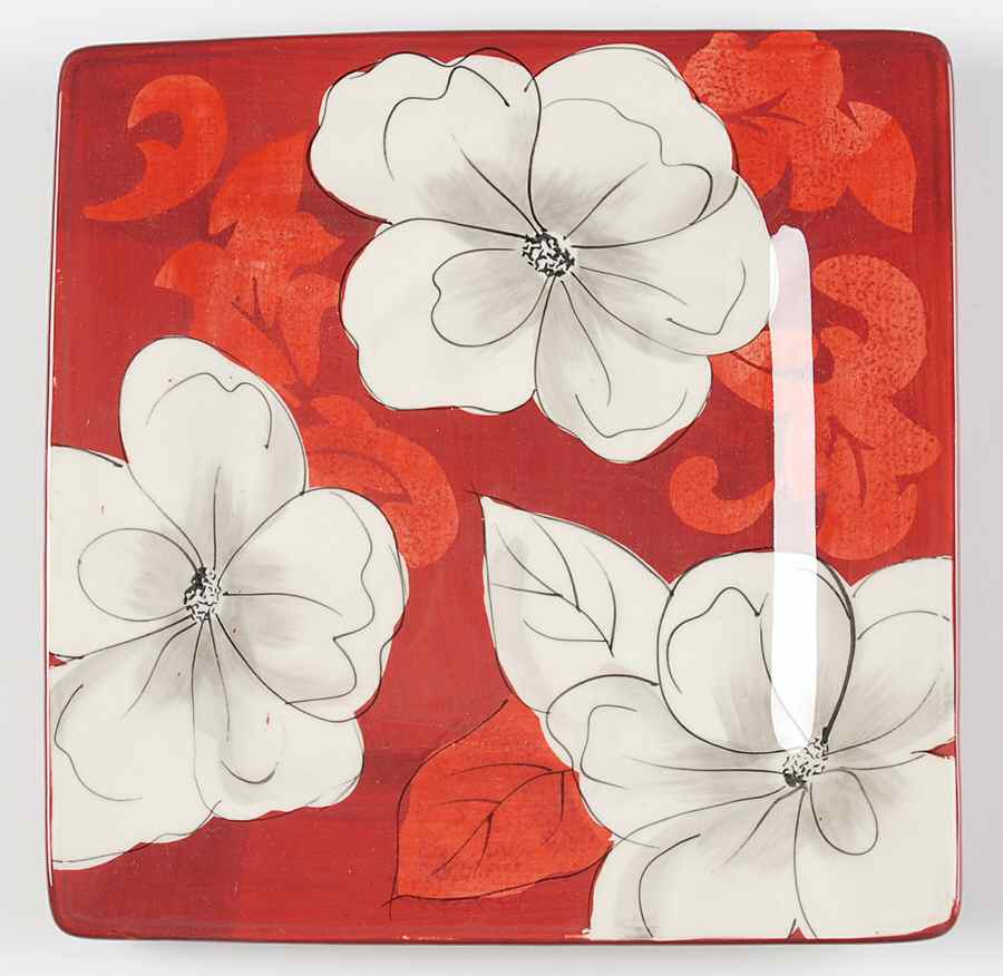 Regency Red Square Salad Plate by Laurie Gates-1