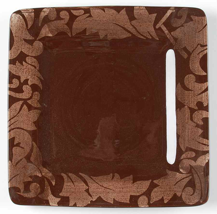 Regency Brown Square Dinner Plate by Laurie Gates-1