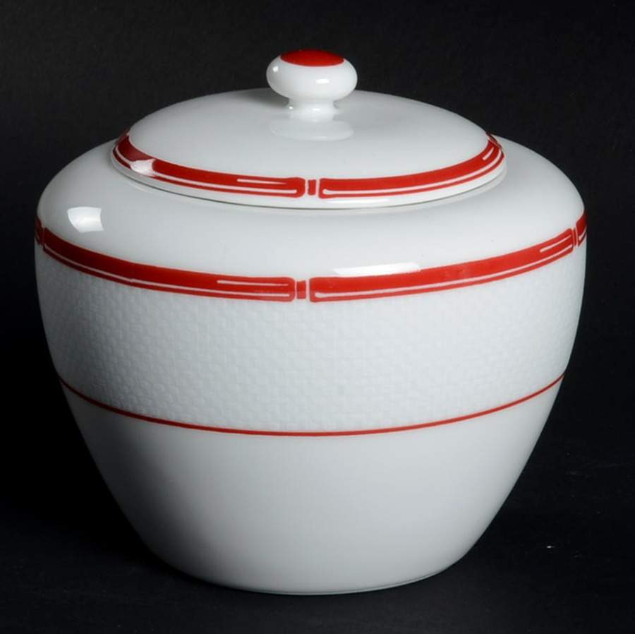 Red Pagoda Sugar Bowl & Lid by Ralph Lauren China-1