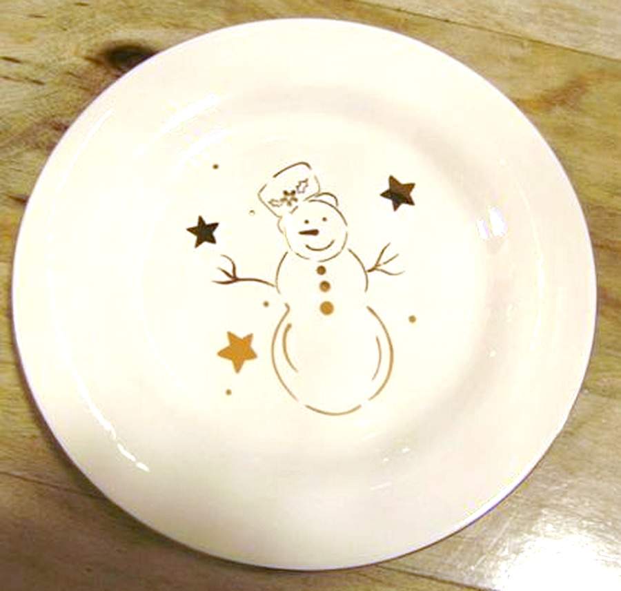 Frosty Gold Salad/Dessert Plate by Laurie Gates-1