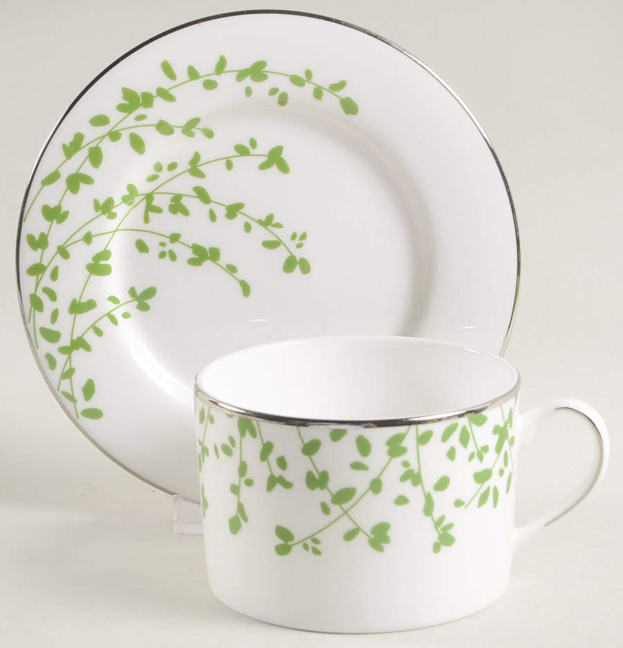 Gardner Street Green Flat Cup & Saucer Set by Lenox-1