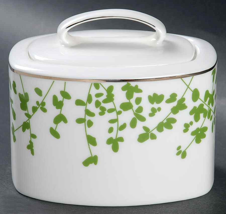 Gardner Street Green Sugar Bowl & Lid by Lenox-1