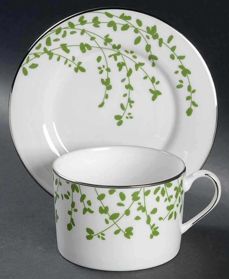 Gardner Street Green Flat Cup & Saucer Set by Lenox-1