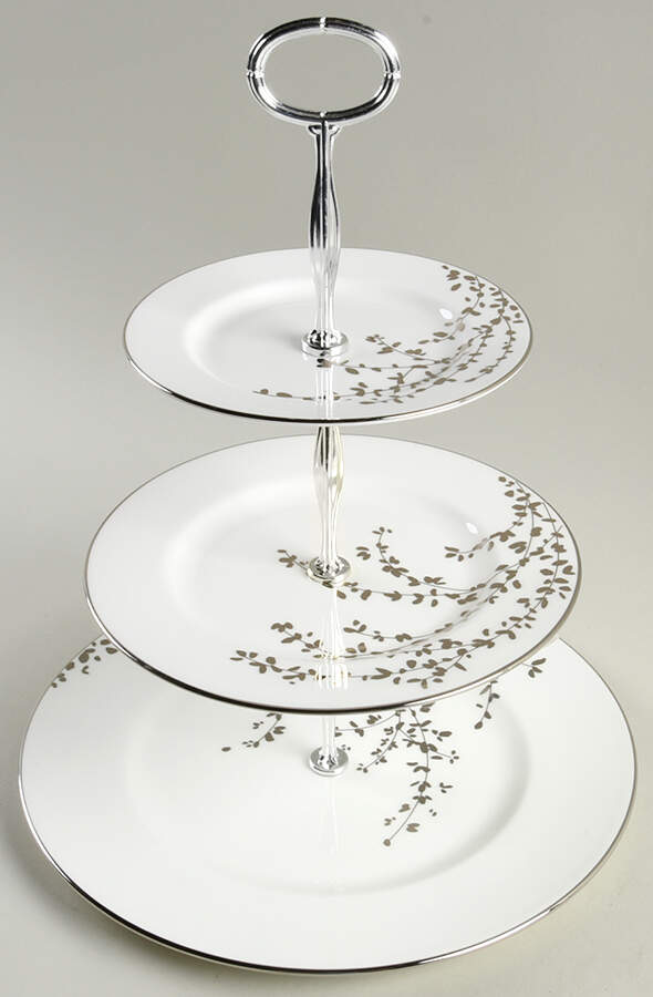 Gardner Street Platinum 13 7/8"-14 1/4" 3-Tiered Serving Tray(DP,SP,BB) HC by Lenox-1