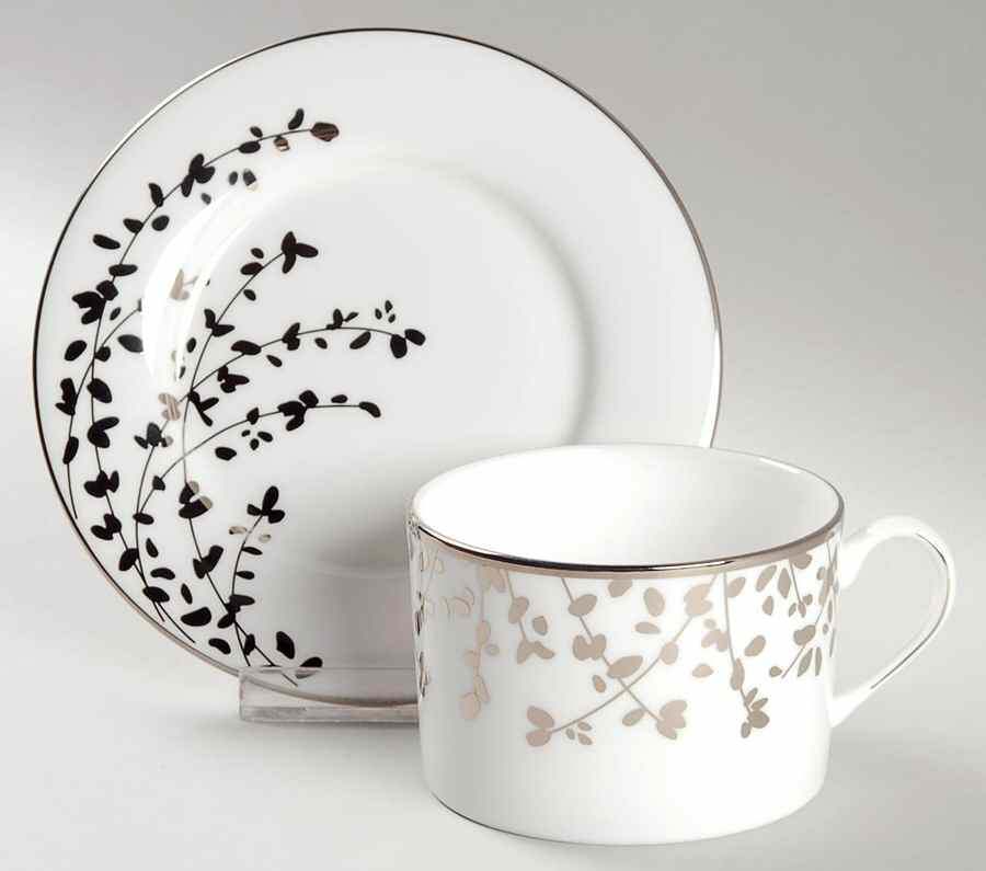 Gardner Street Platinum Flat Cup & Saucer Set by Lenox-1