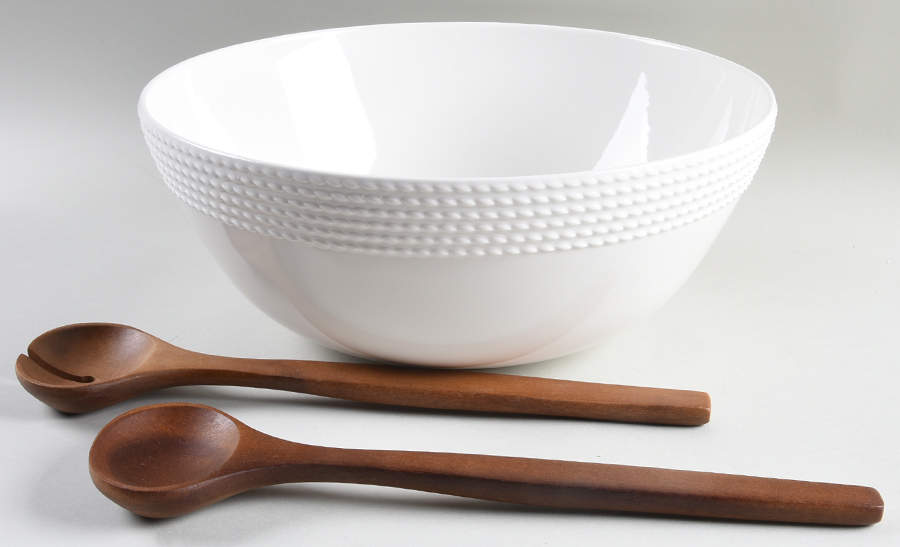 Wickford 12" Salad Bowl & Wood Serving Set by Lenox-1