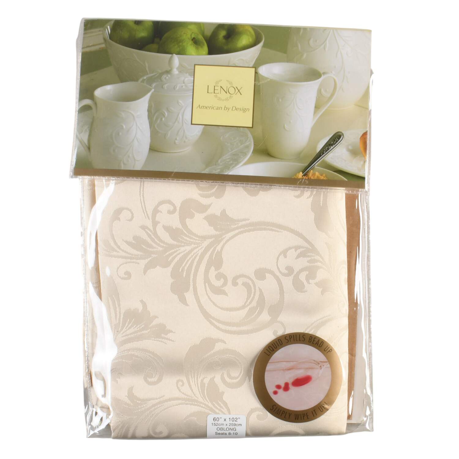 Opal Innocence Carved 60" X 102" Oblong Tablecloth by Lenox-1