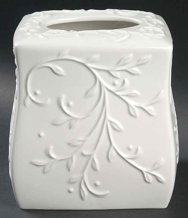 Opal Innocence Carved Square Tissue Box Cover by Lenox-1