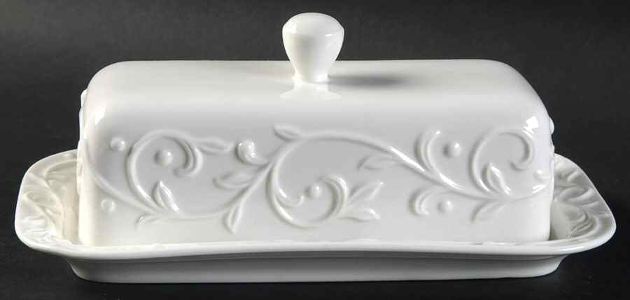 Opal Innocence Carved 1/4 Lb Covered Butter by Lenox-1