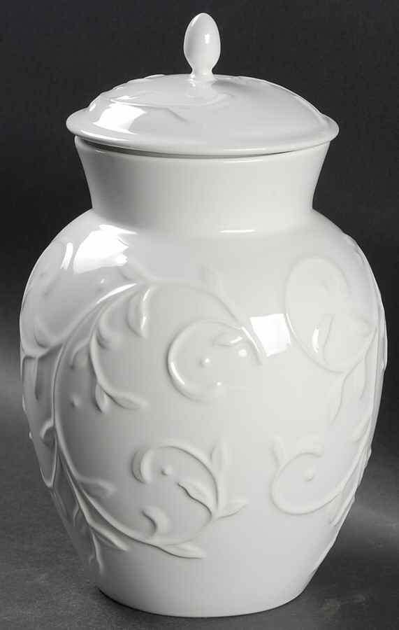 Opal Innocence Carved Large Canister & Lid by Lenox-1